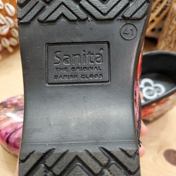 Sanita Womens 11-11.5/41 Professional Slip On Clogs Nurse Artistic Art Wear Boho - Picture 8 of 12